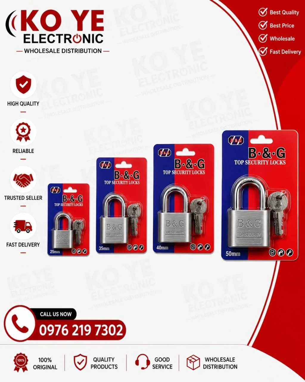 B&G Security Padlock (BG သော့)