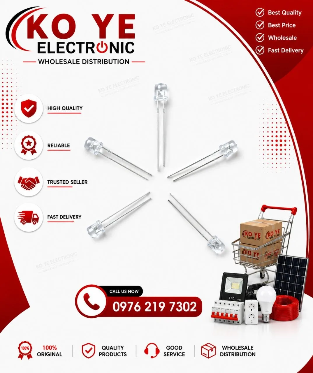 5mm LED Diodes (LED မီးပု )