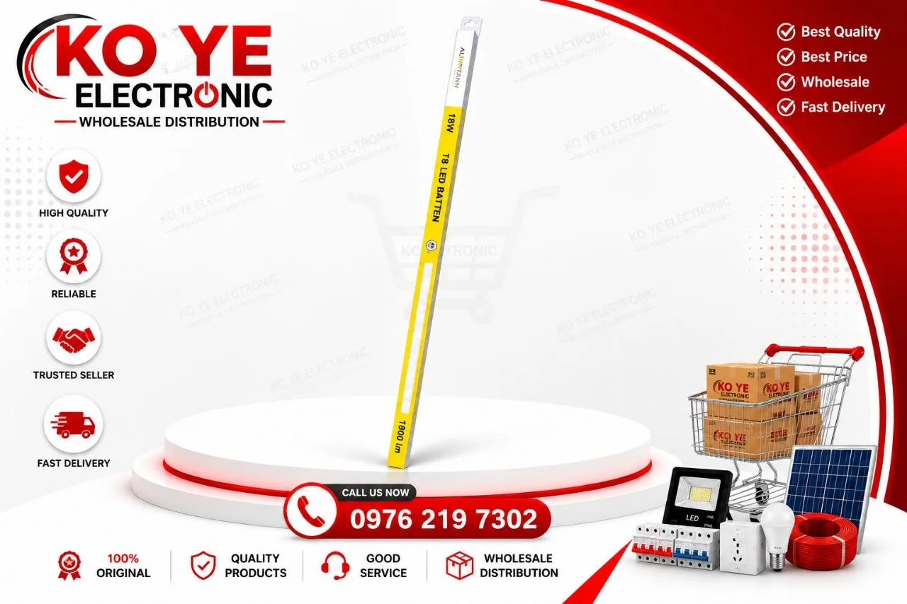 ALINNTANN ၄ ပေ T8 LED မီးချောင်း (18W)