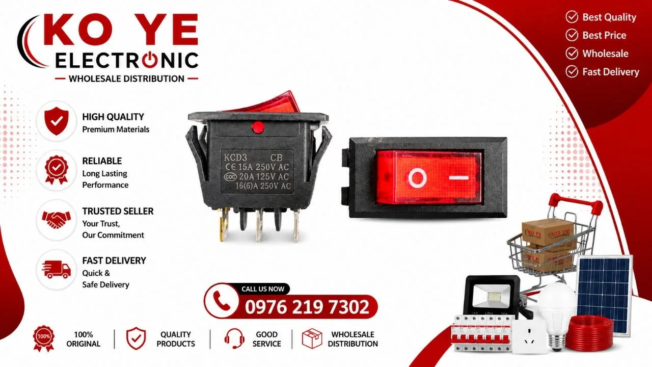 KCD3 3-Pin Switch Long (၃ဆ ခလုတ်အရှည်)