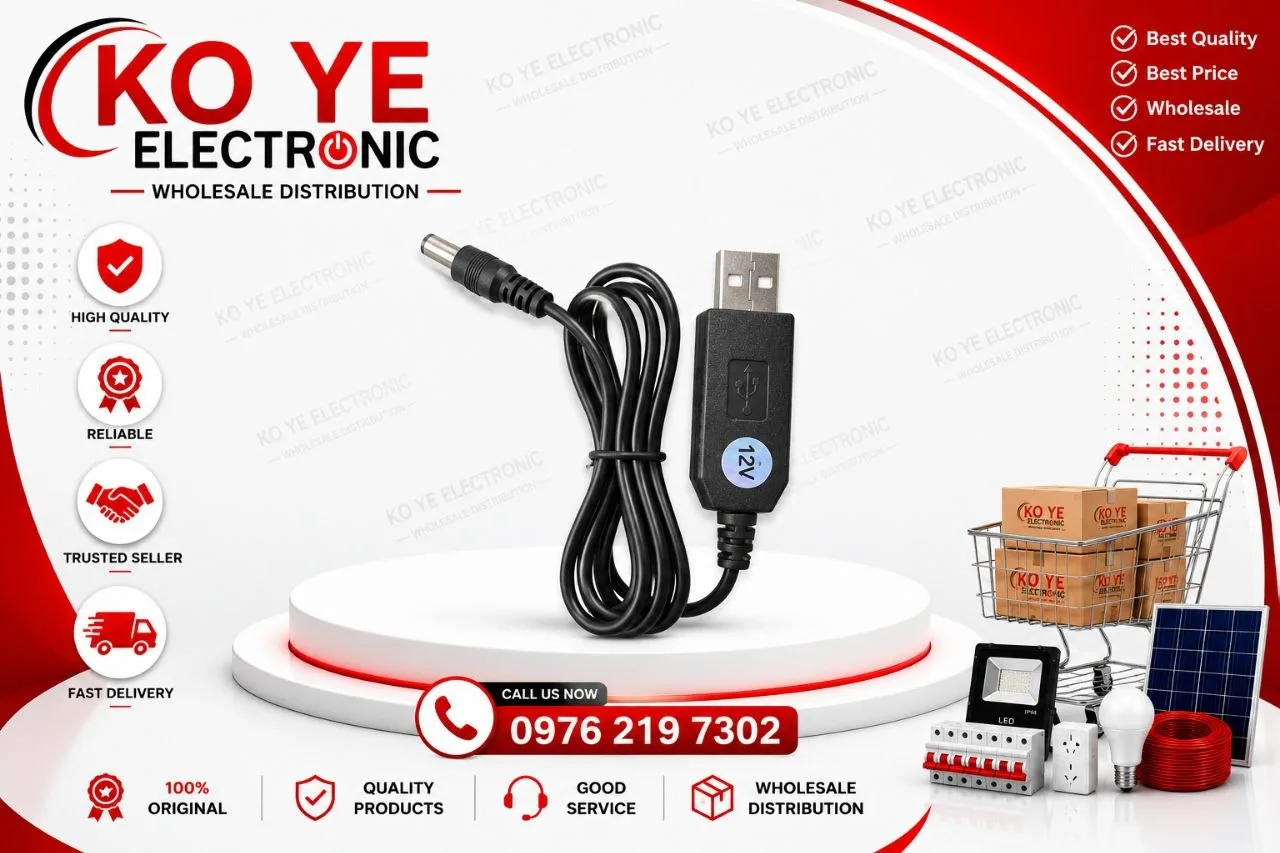 USB to DC 12V Router Cable (Wi-Fi Powerbankတွဲကြိုး - 12V)