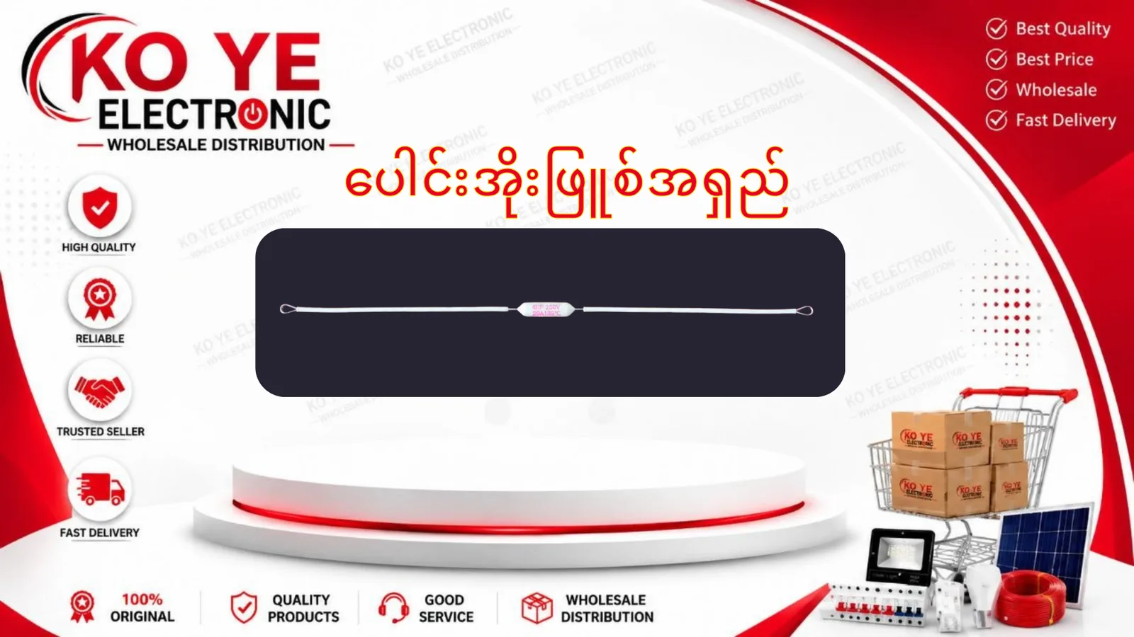 Electric Rice Cooker Long Thermal Fuse (ပေါင်းအိုးဖြူစ်အရှည်)