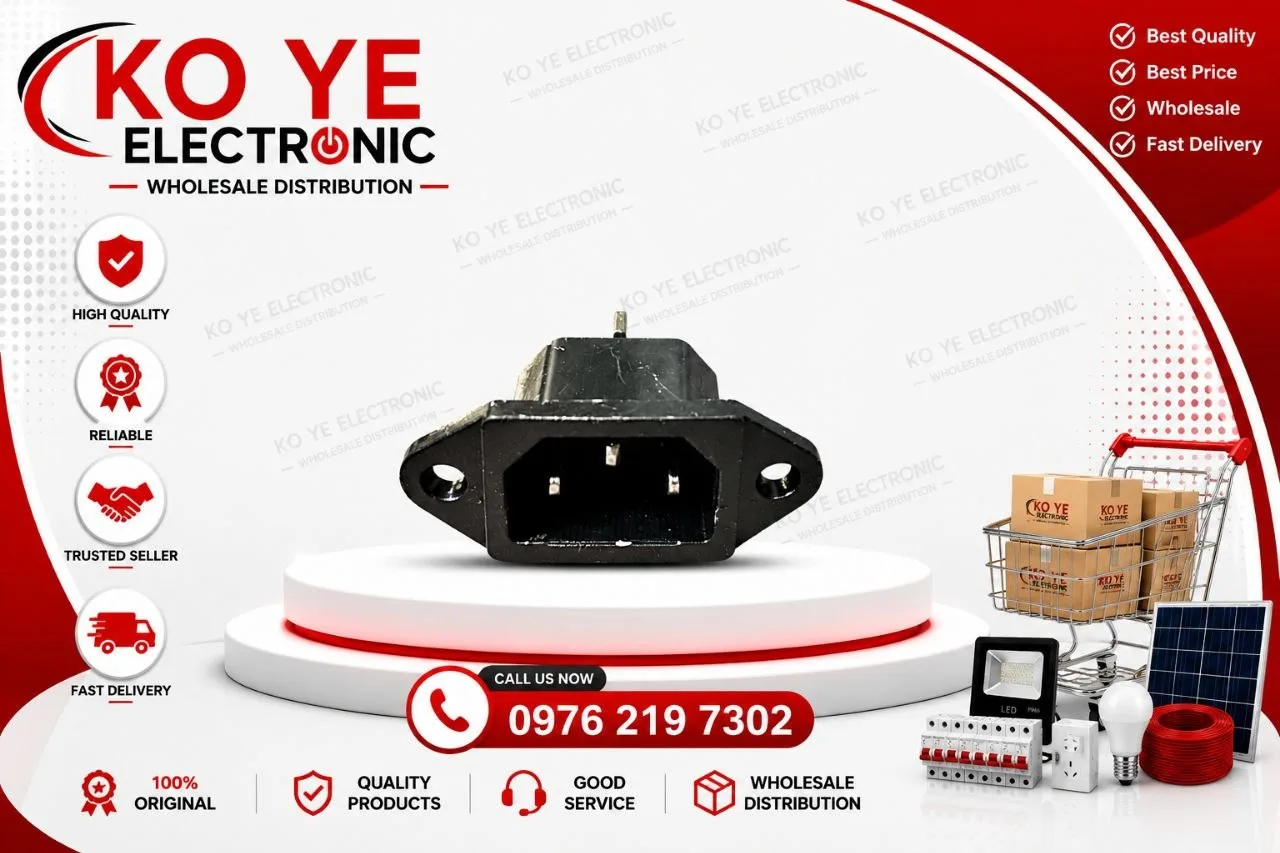 Rice Cooker AC Power Socket  (ပေါင်းအိုးအထိုင်သံ 2ငုတ်/3ငုတ်)